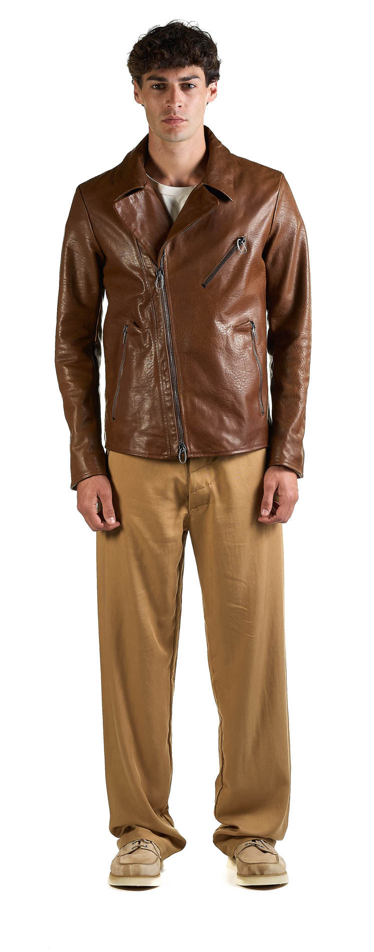DANIELE BASTA LEATHER AND SILVER JACKET
